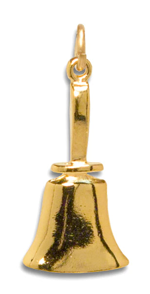 Handbell Charm - 3D - gold vermeil