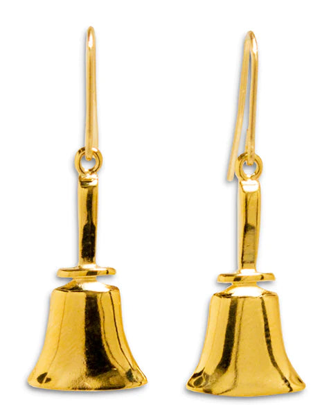 Handbell Earrings, Gold Vermeil